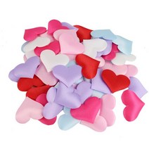 페브릭장식100 pcs 35mm 로맨틱 스폰지 새틴 패브릭 심장 꽃잎 결혼식 색종이 테이블 침대 발렌타인, mix color