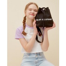 23SS [모모] 블랙 로고자수 캔버스 드로우스트링백 JLBA3E841BK