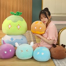 원신 쿠션 슬라임 솜인형 피규어 굿즈 30/40/50센티 캐릭터 큐티 애니 게이밍 바디필로우 봉제 베개 소파 쿠션 등받이 허리 슬림 쿠션 안고자는 컬렉션 기념 선물용, 번개 슬라임