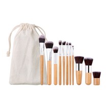 [MantaX] 우드 메이크업브러쉬 11종세트+린넨 전용파우치 / 화장품브러쉬세트 / 화장솔세트