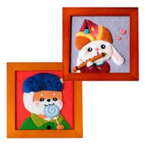 DIY 양모펠트 정사각형 액자, 1세트, 반고흐 자화상