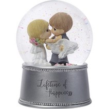 Precious Mo남성ts 라이프타임 Of Happiness Bride & Groom 뮤지컬 레진/글래스 스노우 글로브 182101, Snow Globe