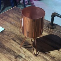 [AFZ_6799553] 럭셔리 메탈 스텐드팟 (로즈골드) 13x13(28)cm 알루미늄화분 메탈화분 메탈원형화분 원형화분 금속화분