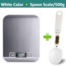 인바디체중계 체지방 몸무게측정기 가정용디지털 주방 규모 5kg/10kg 식품 다기능 304 스테인레스 스틸 균형 LCD 디스플레이 측정 그램 온스 요리 베이킹, 5Kg, CHINA, White with White SP