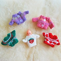 [바보사랑] 손뜨개 인형옷 니트, 색상:(11)핑크꽈배기, 상세 설명 참조