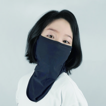 믹스어블 넉넉한 전체 메쉬 자외선차단 얼굴 안면 가리개 페이스커버 워머, 블랙