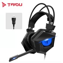 TAIDU 타이두 THS300 가상 7.1 노이즈 캔슬링 게이밍 해드셋, 블루(7.1 USB)