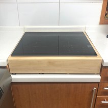 인덕션 전기레인지 케이스 받침대 다이 프레임 빌트인 전용 매립형 모든 모델 가능 원목 맞춤 주문제작, 높이 21~25cm, 블랙색상, 1개