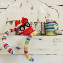 긴꼬리 몽스터 공예 양말인형만들기diy 공예수업, 레드몽