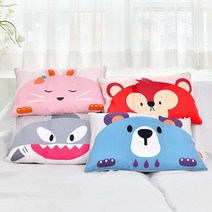 헬로하이주 경추형 아기베개 항균침구 솜포함 디자인선택 4종, 베베(곰)