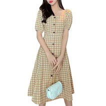 쥬니퍼 체크 반팔 원피스 뉴타임즈 R487F521