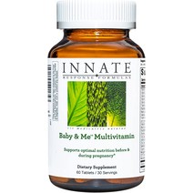 INNATE Response Formulas Baby & Me 멀티비타민 산전 및 산후 비타민 채식주의자 GMO 프리 60정, 한개옵션1, 01 60 Count (Pack of 1)