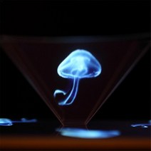 새로운 3D 홀로그램 피라미드 디스플레이 프로젝터 비디오 스탠드 범용 스마트 휴대 전화 마이크 모든, 01 7 cm
