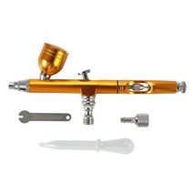 전동공구 에어 브러시 듀얼 액션 중력 피드 0.3mm 노즐 알루미늄 케이크 장식 7CC 용량 업그레이드, 01 Gold