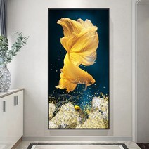 다이아몬드 금붕어 재물운 돈들어오는 그림 풍수 인테리어 보석십자수 재료 큐빅아트, 110x60CM