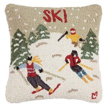 Chandler 4 Corners 아티스트 디자인 스키 핸드 후크 울 장식 장 쿠션 45.7 x 45.7cm18 18인치 소파 및 침대용 베개 쉬운 관리 낮은 유지 보수 캐빈 롯지