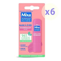 Mixa 믹사 인텐시브 드라이 스킨 로즈 장미 너리싱 립 밤 스틱 건성용 4.7g 6개