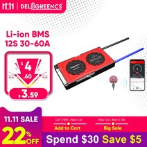 스마트 BMS 블루투스 안드로이드 앱 리튬 이온 배터리 팩 UART CAN RS485 통신 12S 30A 40A 60A 48V 50.4V, [03] 12S 60A, [01] UART Module