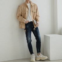 봄 가을 사파리 야상 점퍼 자켓 바버 / 베이지 카키 블랙