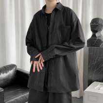 오너클랜 20대 남자 데일리 오버핏 코튼 셔츠 가을 남방 코디