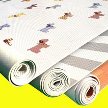 PVC 양면 애견 미끄럼방지 강아지매트 거실 롤 놀이 놀이방 반려견 베란다 바닥 매트, A1_퍼피+연우드, 110cm, 1M