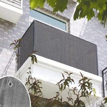 파파가든 사생활보호 테라스 가림막 통풍소재 PVC 래티스 발코니 휀스 바람막이, 그레이, 10m