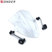 조절식 윈드 스크린 바람막이 야마하 MT03 MT25 FZ07 FZ1 FZ8 YZF R6 SR400 용 스즈키 산적 1250S SV650, 07 Clear
