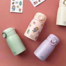 보온병 스탠리 텀블러 어린이 보온보냉병 원터치 베어프렌드 260ml 350ml, 오렌지, 그린