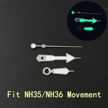 벽시계수리 시계 액세서리 포인터 NH35 손 흰색 녹색 슈퍼 발광 NH36 운동에 적합