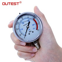 OUTEST 0-60MPa 방사형 스테인레스 스틸 압력계 공기 오일 물 유압 게이지 스레드 G1/4, 02 0-0.4Mpa