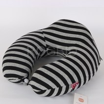 레크리에이션 하우스 공장 직접 판매 와이드 스트라이프 니트 패브릭 후면 강화 메모리 코튼 U 자형 베개 목 베개 자궁 경부 베개, {