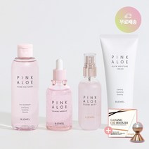 비주얼바이얀 핑크알로에 진정보습키트 4종 풀세트+led부스터갈 바닉기기 증정, 토너+앰플+크림+미스트+갈바닉