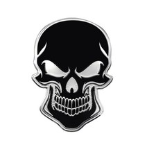 카포카 할리데이비슨 스컬 해골 모양 엠블럼 스티커 뱃지, 1개, 실버블랙