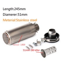 51mm60mm 입구 오토바이 파이프 탈출 배기 sc 머플러 db 킬러 유니버설 핏바이크 베스파 포함 gp-project, i