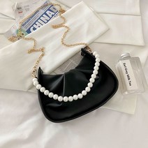 체인 크로스 진주 토트백