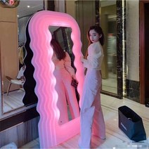 에토레 소트사스 지디 물결 전신 거울 디스플레이 감각 파도 스탠드 데코 대형 웨이브미러 거울, S  컬러풀 모델(180cmx90cm