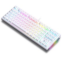 KEYXGSUL R87 RGB 핫스왑 풀윤활 게이밍 기계식 키보드 황축, 갈축, 흰색RGB