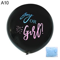 파티 용품 36inch Large Black Boy Or Girl Gender Reveal Balloon with Confetti Baby Shower Latex Globo, 10 A10