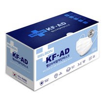 국산 덴탈마스크 KF-AD 비말차단 식약처 인증 의약외품 50매, 50매입, 3개