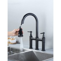 북유럽 Gradium 블랙 3홀 욕실 세면대 싱크대 수전