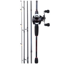 탄소 섬유 낚싯대 및 18 1BB 베이트 캐스팅 낚시 릴 세트 낚싯줄 루어 후크 낚시 태클 전체 키트, 2.4M 및 오른손, 막대와 검은 릴