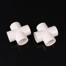 조인트 와이어 파이프 십자 연결 커넥터 32mm 화이트, 1개