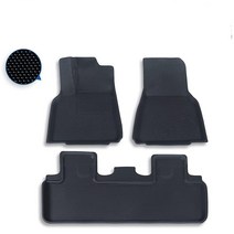 Kroshine테슬라 모델 Y 2023 2022 2021용 바닥 매트 액세서리 5인용 맞춤형 핏 3D 전천후 방수 자동차 바닥 라이너 풀 커버 미끄럼 방지 블랙 크로샤인 카, Model Y(3pcs)