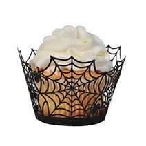 BinaryABC Halloween Cupcake Wrappers Spider Web Cupcake Wrapper Halloween Party Decorations Supplies, 1