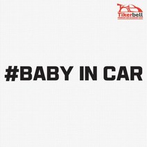 베이비인카 해시태그 차량용 데칼스티커 baby스티커, 1개, 옐로우