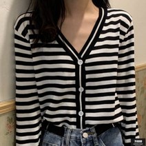 가바바 여성 가디건 스트라이프 하나쯤은 소장해야지 니트 가디건 G55889