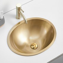 카라반 스텐 원형 세면대 언더볼 세면볼 황금 세면기