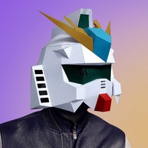 3D 페이퍼 아트 로봇 건담 건프라 할로윈 종이 접기 조립 모형 헬멧 탈 유튜브 가면