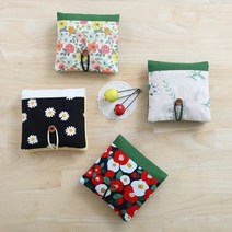 1300K 패치워크 생리대파우치 만들기 단추끈 파우치 만들기재료, 단품