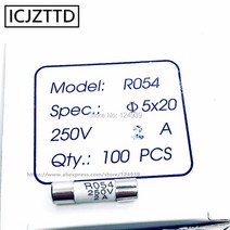 RO54 퓨즈 5x20mm 250V 0.5A 1A 2A 3A 4A 5A 6A 8A 세라믹 보험 튜브 개, 01 5x20mm_03 2A 10pcs